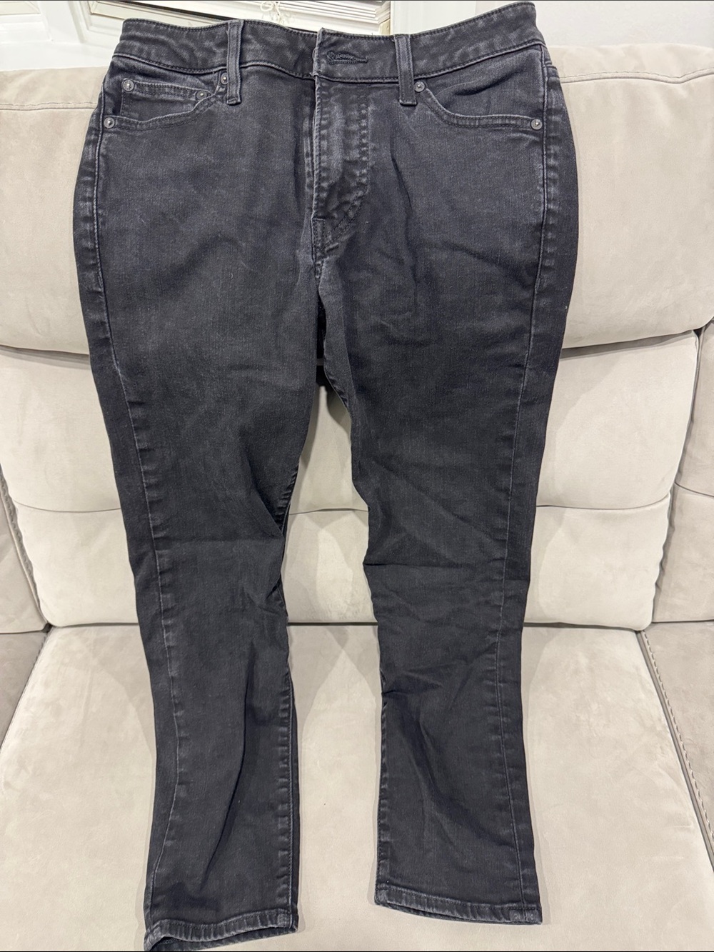 Express Men's Washed Black Slim Straight Jeans